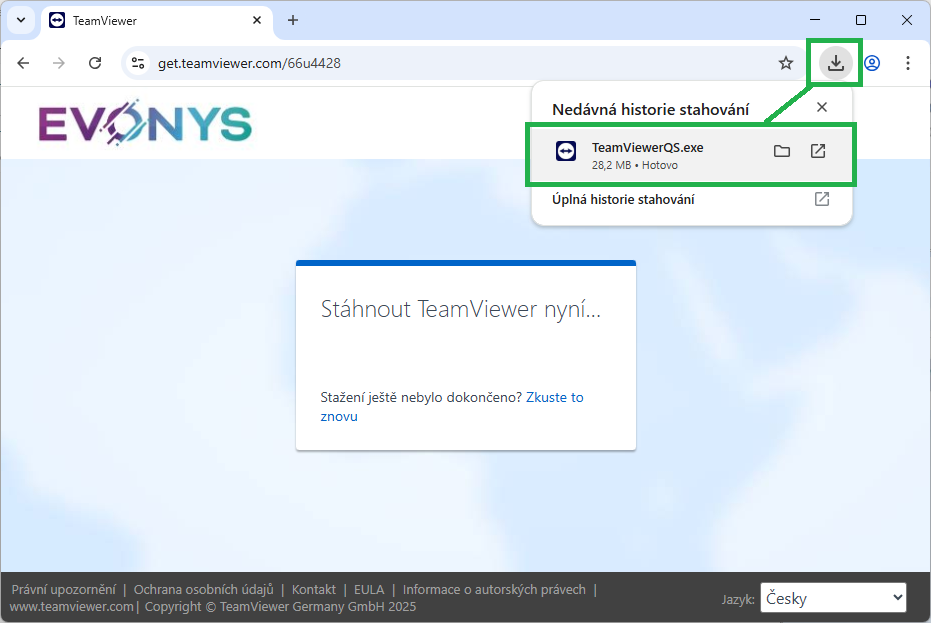 TeamViewer downloaded
